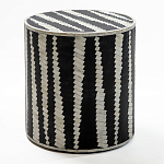 Приставной круглый столик с инкрустацией Black and White Geometry Stool варинант исполнения - 1 | Loft Concept в Брянске