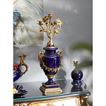 Подсвечник из темно-синего фарфора с бронзовыми элементами и цветами Eden Garden варинант исполнения - 2 | Loft Concept в Брянске