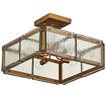 Потолочный светильник квадратный из толстого литого стекла Cast Glass варинант исполнения - 5 | Loft Concept в Брянске