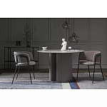 Стул полукруглый с каркасом из металла и мягким сиденьем и спинкой Soft Chenille варинант исполнения - 3 | Loft Concept в Брянске