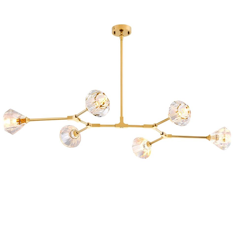Люстра Chandelier Salasco Gold Золотой Прозрачный (Transparent) Люстра Chandelier Salasco Gold Золотой Прозрачный (Transparent) в Брянске | Loft Concept