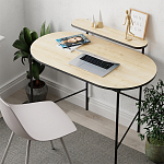 Стол письменный овальной формы с полкой LOUB WORKING TABLE BLACK OAK варинант исполнения - 5 | Loft Concept в Брянске