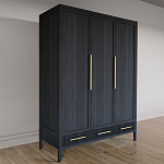 Большой Шкаф Primo Черный дуб с 3 дверьми и 3 выдвижными ящиками варинант исполнения - 4 | Loft Concept в Брянске