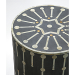 Приставной круглый столик с инкрустацией Mandika Bone Inlay Gray варинант исполнения - 1 | Loft Concept в Брянске