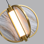 Подвесной светильник с круглым плафоном из искусственного алебастра в бронзовой оправе Marbella варинант исполнения - 5 | Loft Concept в Брянске