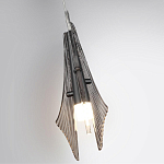 Подвесной светильник с черной металлической основой и рельефным плафоном Glass Pod варинант исполнения - 6 | Loft Concept в Брянске