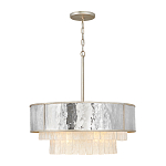 Люстра круглая с подвесками из текстурированного стекла молочного цвета Hinkley варинант исполнения - 2 | Loft Concept в Брянске