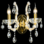 Бра с двумя лампами и крупными хрустальными подвесками на золотом основании Crystal lamps варинант исполнения - 2 | Loft Concept в Брянске