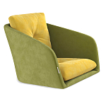 Стул с мягкой обивкой из велюра и подъемно-поворотным механизмом на колесиках Mason Green and Yellow варинант исполнения - 2 | Loft Concept в Брянске