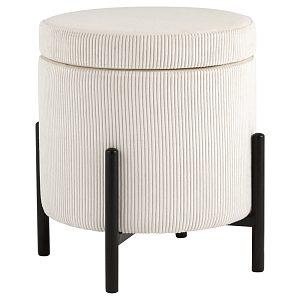Молочный пуф на черных ножках SANJAY