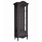 Витрина черная однодверная из массива бука с 4-мя полками и ящиком Black Provence варинант исполнения - 2 | Loft Concept в Брянске