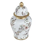 Ваза с нежным цветочным узором в пастельных тонах и крышкой с золотым акцентом Chinoiserie Ceramics варинант исполнения - 1 | Loft Concept в Брянске