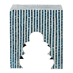 Приставной столик с инкрустацией раковинами устриц Bone Inlay варинант исполнения - 5 | Loft Concept в Брянске