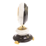 Часы настольные бронзовые из натуральных камней Мрамор и Змеевик Stone Clock варинант исполнения - 3 | Loft Concept в Брянске