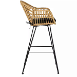 Стул барный с ротанговым плетением Half Bar Chair with Wicker с подлокотниками варинант исполнения - 3 | Loft Concept в Брянске
