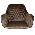 Стул с мягкой коричневой обивкой из велюра и подъемно-поворотным механизмом на черных колесиках Harper Brown варинант исполнения - 2 | Loft Concept в Брянске