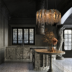 Люстра круглая подвесная с металлическими дугами и длинными цепочками 80 см Atlantis Chain варинант исполнения - 9 | Loft Concept в Брянске