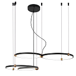 Люстра подвесная светодиодная с 4-мя кольцами черный металл Ring Horizontal варинант исполнения - 2 | Loft Concept в Брянске