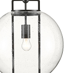 Подвесной светильник в форме шара из прозрачного стекла на линейном черном каркасе  Glass Ball with Seeds варинант исполнения - 1 | Loft Concept в Брянске