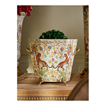 Кашпо с растительным и животным орнаментом на бронзовых ножках Turquoise Blooming Garden варинант исполнения - 4 | Loft Concept в Брянске