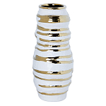 Ваза белая с рельефной поверхностью и золотыми полосами Vase Beehive варинант исполнения - 2 | Loft Concept в Брянске