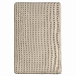 Плед из шерсти бежевого цвета с бахромой Waffle Comfort варинант исполнения - 1 | Loft Concept в Брянске