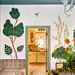 Обои с вышивкой ручной работы Mughal Trees Original colourway on linen варинант исполнения - 7 | Loft Concept в Брянске