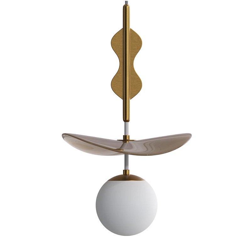 Подвес Bloomy 2 Бежевый Белый Латунь в Брянске | Loft Concept 