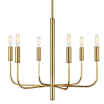 Люстра с 6-ю лампами на тонких изогнутых рожках в современном стиле Feiss варинант исполнения - 1 | Loft Concept в Брянске