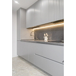 Прямой серый кухонный гарнитур с фрезерованным фасадом Idelle Kitchen Set варинант исполнения - 2 | Loft Concept в Брянске