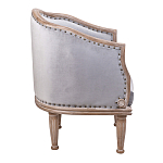 Кресло низкое с мягкой обивкой из велюра на 4-х деревянных ножках Emile Armchair grey варинант исполнения - 2 | Loft Concept в Брянске