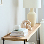 Консоль деревянной столешницей и полкой Wooden Table Top and Shelf варинант исполнения - 4 | Loft Concept в Брянске