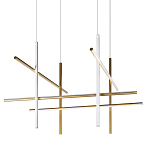 Люстра с 8-ю пересекающимися цилиндрическими плафонами на тонких тросах Trumpet tube варинант исполнения - 1 | Loft Concept в Брянске