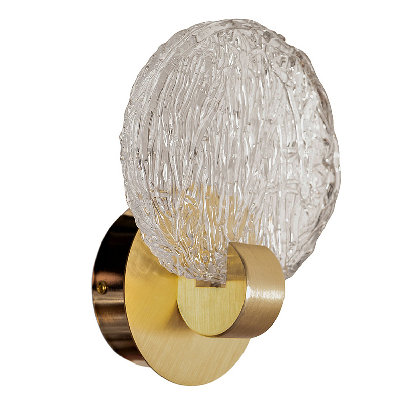 Бра из фактурного стекла на золотом основании Fluted Elegant Sconce Золотой Прозрачное Стекло Бра из фактурного стекла на золотом основании Fluted Elegant Sconce Золотой Прозрачное Стекло в Брянске | Loft Concept