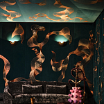 Обои с вышивкой ручной работы Plume Original colourway on velvet варинант исполнения - 2 | Loft Concept в Брянске