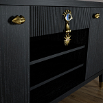 Комод-буфет Elsa Dreams Black с открытыми полками   варинант исполнения - 4 | Loft Concept в Брянске