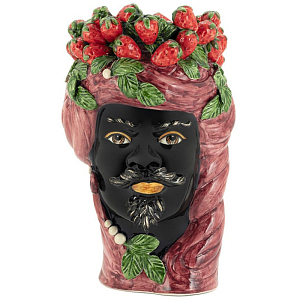 Ваза Vase Strawberries Head Man Bordeaux