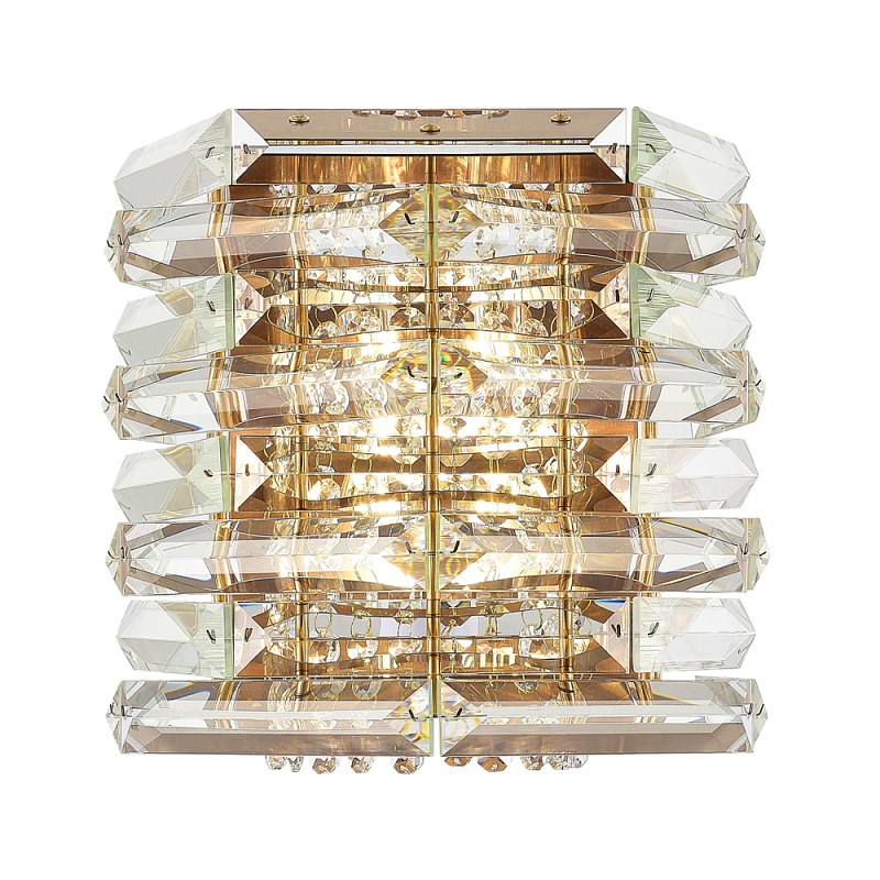 Бра в классическом хрустальном обрамлении Light Garland Прозрачное Стекло Медь Никель в Брянске | Loft Concept 