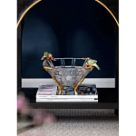 Чаша из прозрачного стекла на бронзовых ножках с фигурками попугаев Eden Garden варинант исполнения - 2 | Loft Concept в Брянске