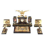 Настольный письменный набор из яшмы и долерита с декором Двуглавый орел Manager Organizer варинант исполнения - 1 | Loft Concept в Брянске