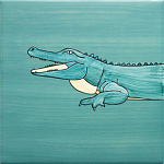 Плитка с узором Крокодил байдарочник варинант исполнения - 3 | Loft Concept в Брянске