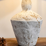 Настольная лампа с керамическим фактурным основанием и тканевым абажуром Eastern Tale варинант исполнения - 4 | Loft Concept в Брянске