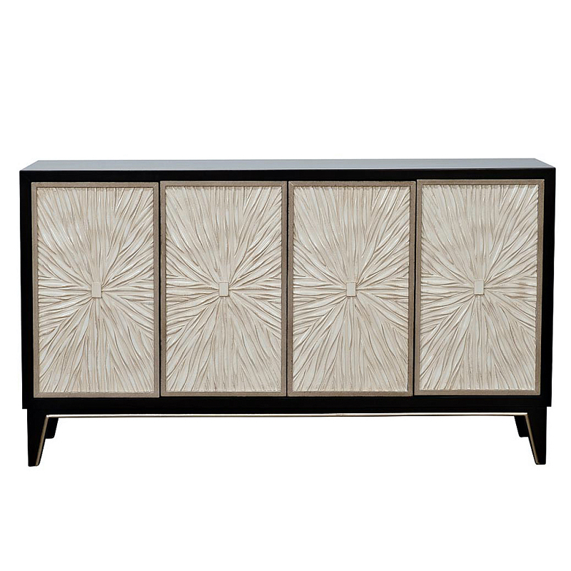 Комод в стиле Арт-деко Aster Pattern Commode Черный Бежевый Комод в стиле Арт-деко Aster Pattern Commode Черный Бежевый в Брянске | Loft Concept