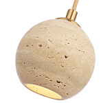 Подвесной светильник с шарообразным плафоном из травертина Shaw Marble Lighting варинант исполнения - 3 | Loft Concept в Брянске