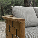 Дизайнерский уличный диван из массива дерева с плетеной спинкой PALINFRASCA Sofa варинант исполнения - 9 | Loft Concept в Брянске