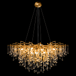 Люстра подвесная с прозрачными стеклянными подвесками в форме капель Диаметр 100 см Droplet Chandelier варинант исполнения - 3 | Loft Concept в Брянске