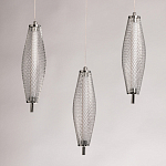 Люстра круглая каскадня с 5-ю плафонами из металлической сетки Mesh Lampshade Lighting варинант исполнения - 6 | Loft Concept в Брянске