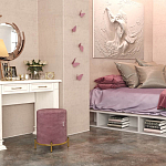 Банкетка круглая пыльно-розовый велюр на 4-х металлических ножках золотого цвета SANJAY варинант исполнения - 5 | Loft Concept в Брянске