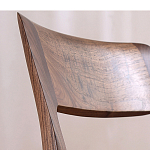 Стул деревянный с мягким сиденьем из черной натуральной кожи Moon Walnut Furniture варинант исполнения - 6 | Loft Concept в Брянске