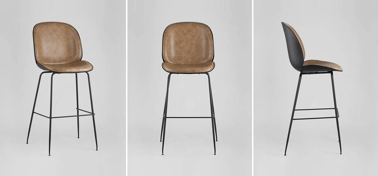Стул Барный Винтажная Коричневыя Экокожа Vendramin Bar Chair Стул Барный Винтажная Коричневыя Экокожа Vendramin Bar Chair - Loft-Concept в Брянске